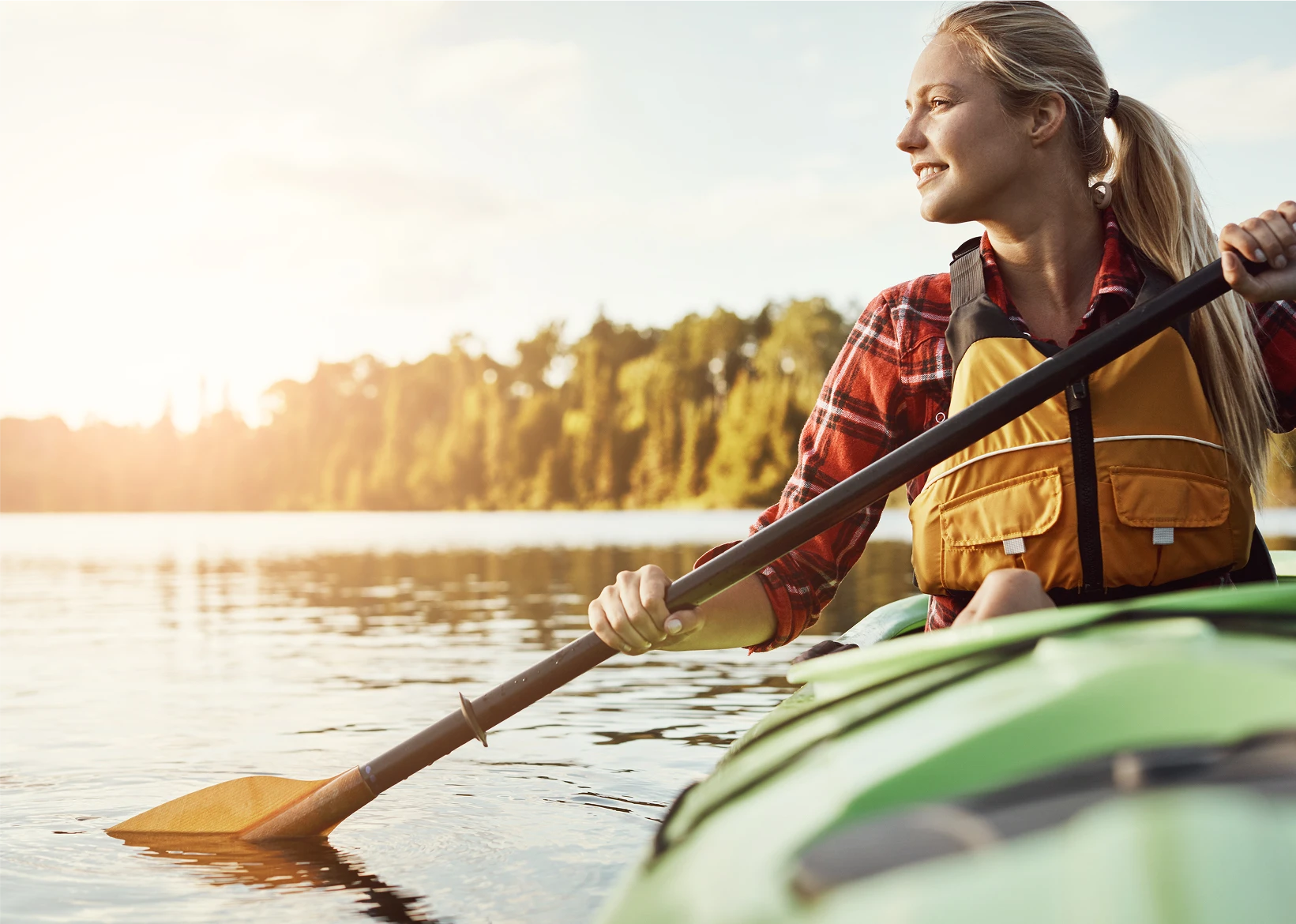 Woman in kayak